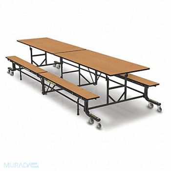 PALMER HAMILTON Folding Bench Table Rectangle Golden Oak, 60PP06