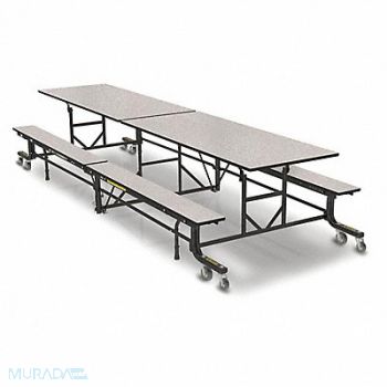 PALMER HAMILTON Folding Bench Table Rectangle Wht Nebula, 60PP14