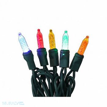 GRAINGER APPROVED StringLights 23.7ft Bllt 70LEDs Multi, 60RG18