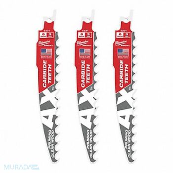 MILWAUKEE Reciprocating Saw Blade Carbide PK3, 60RG51