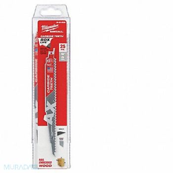 MILWAUKEE Reciprocating Saw Blade Carbide Rigid, 60RG66