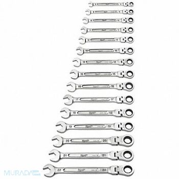 MILWAUKEE Combination Wrench Set, 60RJ85