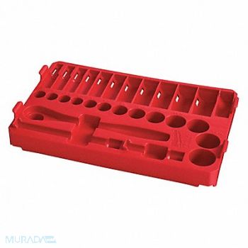 MILWAUKEE Ratchet and Socket Tray Red Plastic, 60RJ96