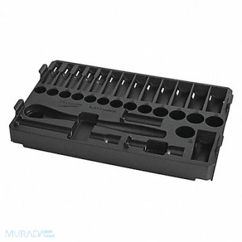 MILWAUKEE Ratchet and Socket Tray Black Plastic, 60RJ97