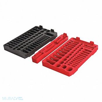 MILWAUKEE Ratchet and Socket Tray Blck/Red Plastic, 60RJ98