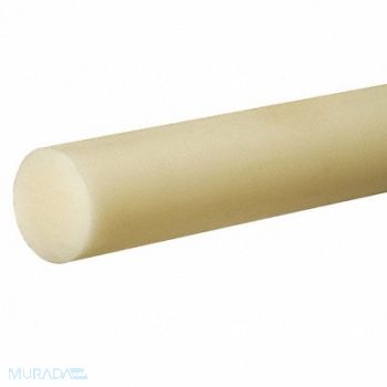 GRAINGER APPROVED K6781 PlasticRod PTFE 3/8 Dia 3ftL Off-White, 60TN98