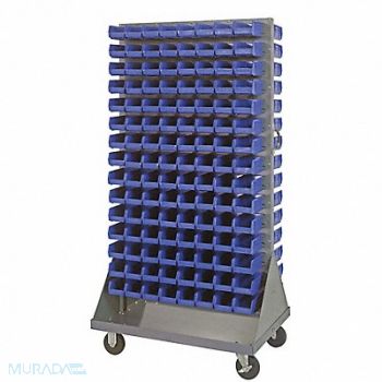 QUANTUM STORAGE SYSTEMS Mobile Louvered Floor Rack Steel 240Bins, 60TT26