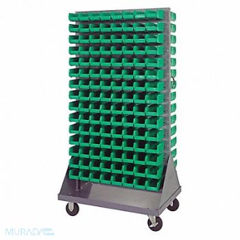 QUANTUM STORAGE SYSTEMS Mobile Louvered Floor Rack Steel 240Bins, 60TT27