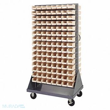 QUANTUM STORAGE SYSTEMS Mobile Louvered Floor Rack Steel 240Bins, 60TT28