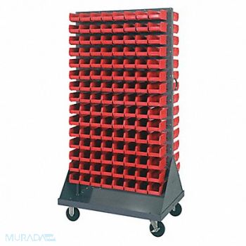 QUANTUM STORAGE SYSTEMS Mobile Louvered Floor Rack Steel 240Bins, 60TT29