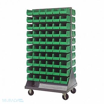 QUANTUM STORAGE SYSTEMS Mobile Louvered Floor Rack Steel 120Bins, 60TT33