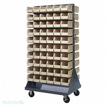 QUANTUM STORAGE SYSTEMS Mobile Louvered Floor Rack Steel 120Bins, 60TT34