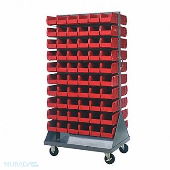QUANTUM STORAGE SYSTEMS Mobile Louvered Floor Rack Steel 120Bins, 60TT35