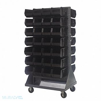 QUANTUM STORAGE SYSTEMS Mobile Louvered Floor Rack Steel 56 Bins, 60TT37