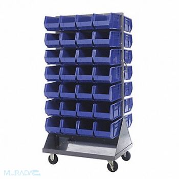 QUANTUM STORAGE SYSTEMS Mobile Louvered Floor Rack Steel 56 Bins, 60TT38