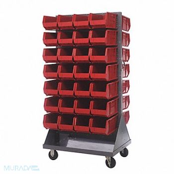 QUANTUM STORAGE SYSTEMS Mobile Louvered Floor Rack Steel 56 Bins, 60TT41