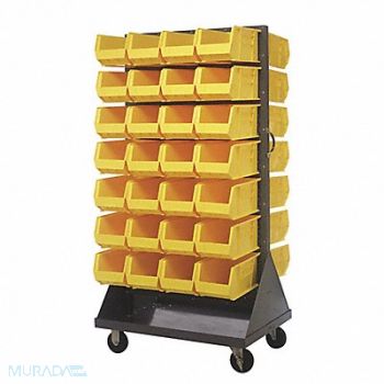 QUANTUM STORAGE SYSTEMS Mobile Louvered Floor Rack Steel 56 Bins, 60TT42