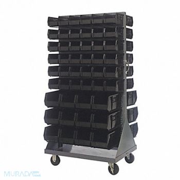 QUANTUM STORAGE SYSTEMS Mobile Louvered Floor Rack Steel 96 Bins, 60TT43