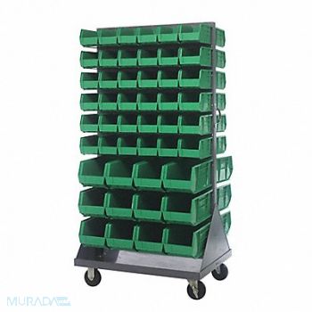 QUANTUM STORAGE SYSTEMS Mobile Louvered Floor Rack Steel 96 Bins, 60TT45