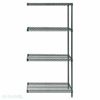 QUANTUM STORAGE SYSTEMS Wire Shelving Add-On Kit Green, 60TV68