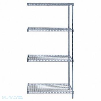 QUANTUM STORAGE SYSTEMS Wire Shelving Add-On Kit Gray, 60TW25