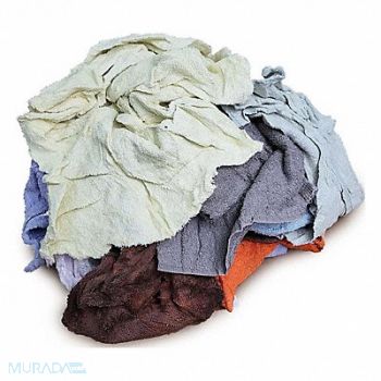 GRAINGER APPROVED Terry Cloth Recycled Cotton Assorted, 60UP46