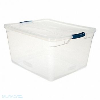 RUBBERMAID Storage Tote Clear Solid Polypropylene, 60VZ27