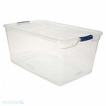 RUBBERMAID Storage Tote Clear Solid Polypropylene, 60VZ29