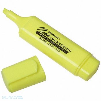 ABILITY ONE Highlighter Wide Yellow Tip Chisel PK12, 60YF59