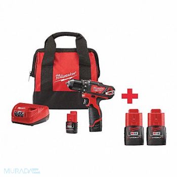 MILWAUKEE Drill Kit Cordless 2 000 RPM 18V DC, 612U85