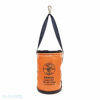 KLEIN TOOLS Bucket Bag Canvas Straight Wall Orange, 616J60