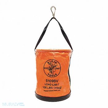 KLEIN TOOLS Bucket Bag Vinyl Straight Wall Orange, 616J61