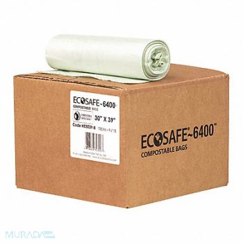 ECOSAFE-6400 Bag Compostable 45 gal 30 x 39 PK135, 616V82