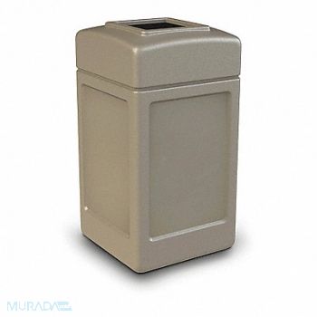 COMMERCIAL ZONE PRODUCTS Square Waste Container Beige 42 gal lon, 618L62