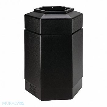 COMMERCIAL ZONE PRODUCTS Hex Waste Container Black 30 gal lon, 618L72