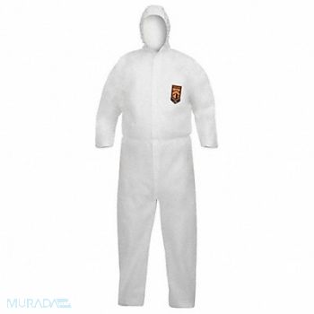 KIMBERLY-CLARK Coveralls White Zipper Closure PK25, 61CW39