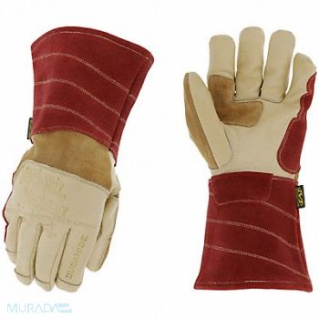 MECHANIX WEAR Welding Gloves Tan/Red 12 PR, 61DJ40