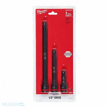 MILWAUKEE Impact Extension Steel Black Oxide, 61DN59