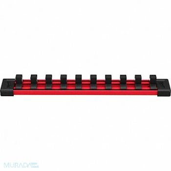 MILWAUKEE Socket Rail Red/Blk For Socket Size 3/8, 61DN75