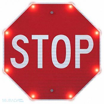 TAPCO Indoor LED Stop Sign 24x24 in Aluminum, 61DU23