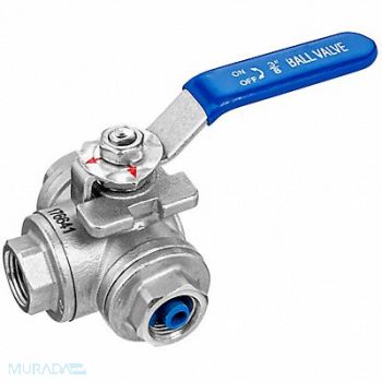USA SEALING Ball Valve 304 Stainless Steel Tee, 61DV33