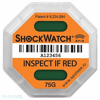 SHOCKWATCH RFID Impact Tag Field-Armable 75G PK100, 61HL49