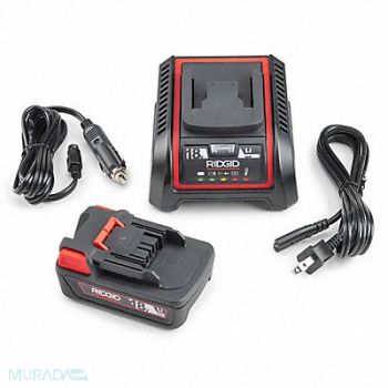 RIDGID Battery and Charger Kit 18V DC 2.5 Ah, 61HR19