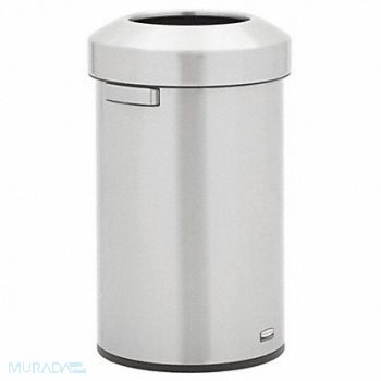 RUBBERMAID COMMERCIAL PRODUCTS Trash Can Round Silver 16 gal, 61JA17