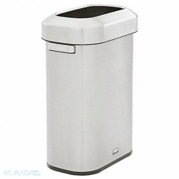 RUBBERMAID COMMERCIAL PRODUCTS Trash Can Rectangular Silver 15 gal, 61JA21