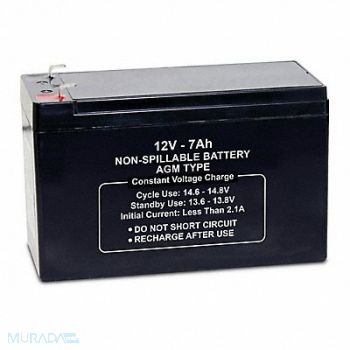 GRAINGER APPROVED Sealed Lead Acid Battery 12VDC 7Ah, 61KW58