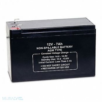 GRAINGER APPROVED Sealed Lead Acid Battery 12VDC 7Ah, 61KW59