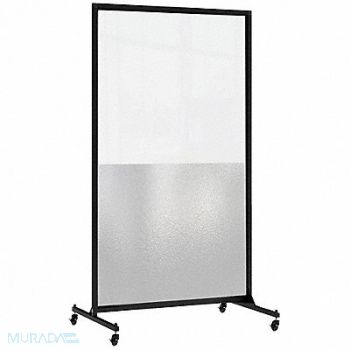 SCREENFLEX Clear/Frosted 1 panel Room Divider, 61UH94