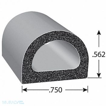 FAIRCHILD Foam Rubber Seal w/Adhesive Back 0.56 in, 61UJ73