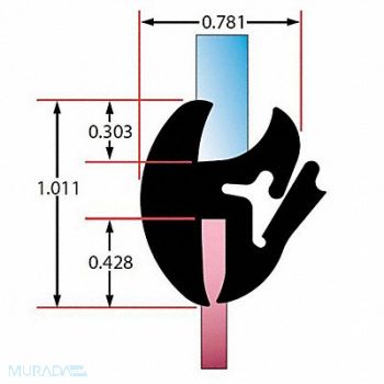 FAIRCHILD Window Lock Gasket Dbl 0.093 - 0.140 in, 61UJ98